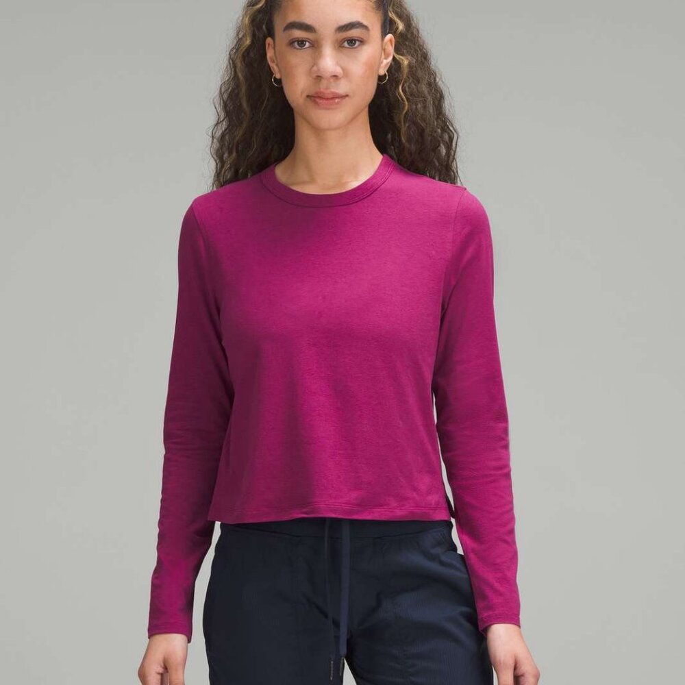 Lululemon Classic-Fit Cotton-Blend Long-Sleeve Shirt Magenta Purple